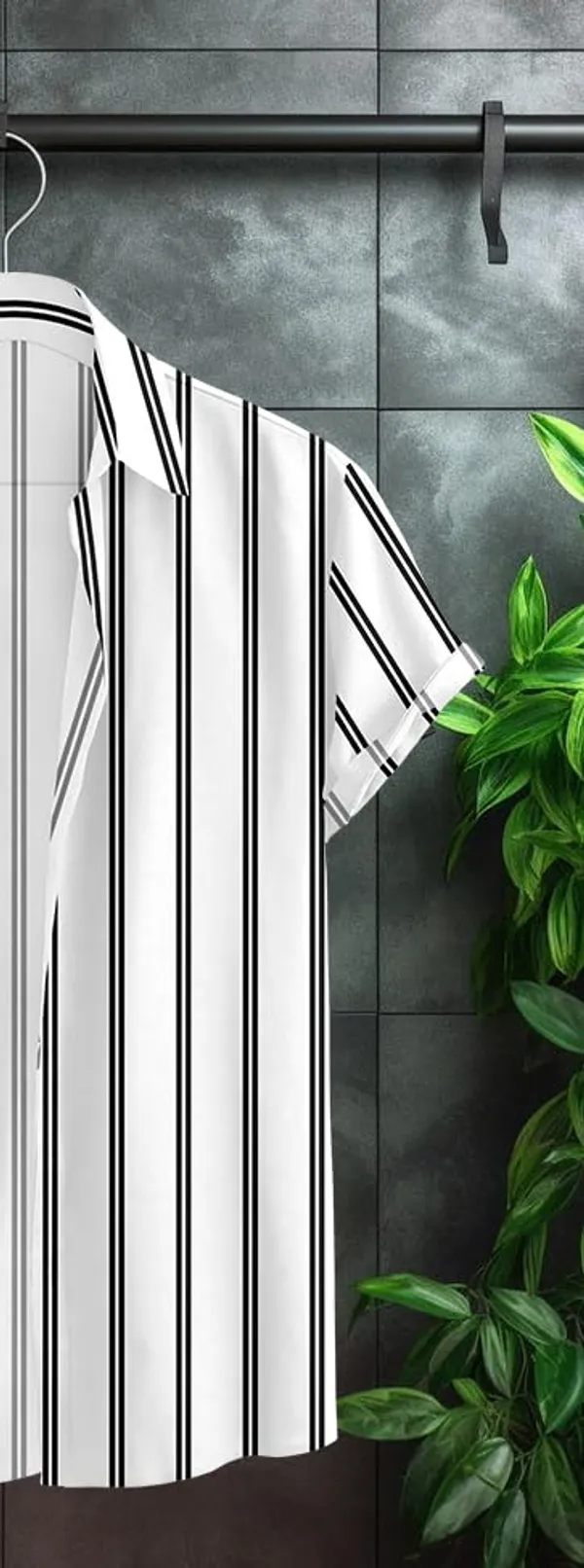 Restyle_Short_Sleeve_Button-Down_Shirt,_White_with_Black_Vertical_Stripes,_Casual_Fit