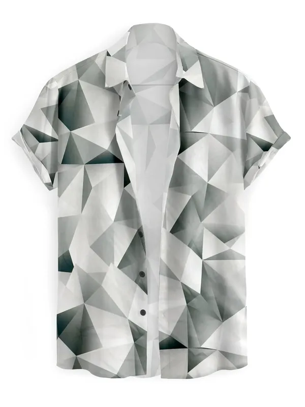 Black_Geometric_Pattern_Button-Down_Shirt,_3D_Crystal_Design,_White_And_Grey