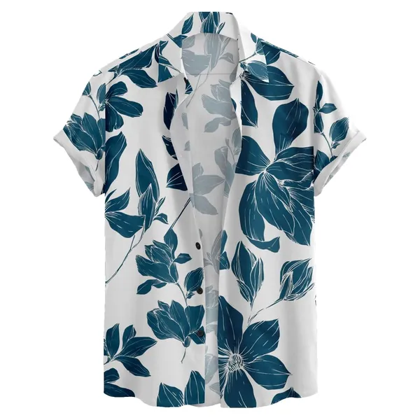 Parrot_Floral_Print_Short_Sleeve_Button-Down_Shirt,_White_And_Navy_Blue,_Hawaiian_Style