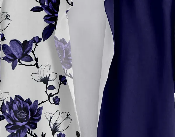 Blue_Floral_Print_Short_Sleeve_Button-Up_Shirt,_Navy_Blue_And_White,_Two-Tone_Design