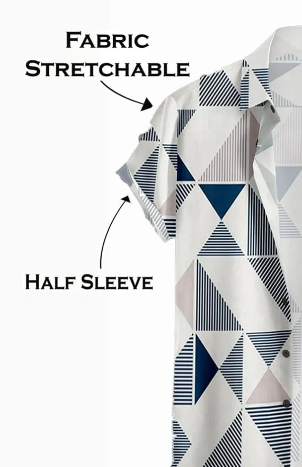 Blue_Geometric_Print_Short_Sleeve_Button-Down_Shirt,_White_And_Navy_Blue_Pattern