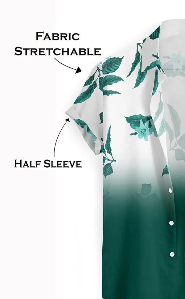 Green_Wofloral_Print_Button-Down_Shirt,_White_To_Black_Ombre,_Short_Sleeve