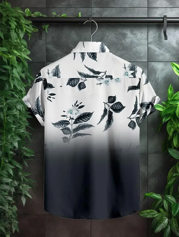 Black_Wofloral_Print_Button-Down_Shirt,_White_To_Black_Ombre,_Short_Sleeve