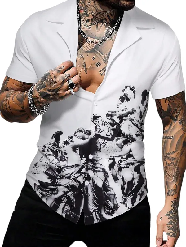 Blue_Artistic_Short-Sleeve_Button_Down_Shirt,_White_With_Black_Abstract_Print