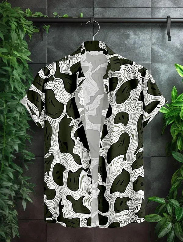 Green_Abstract_Pattern_Short_Sleeve_Button-Down_Shirt_Topographic_Design