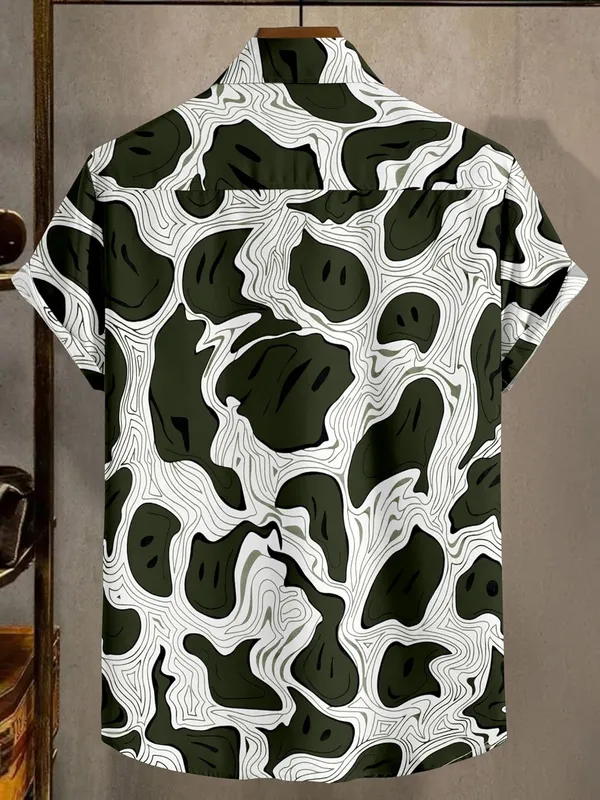 Green_Abstract_Topographic_Pattern_Button-Down_Shirt,_Geometric_Design
