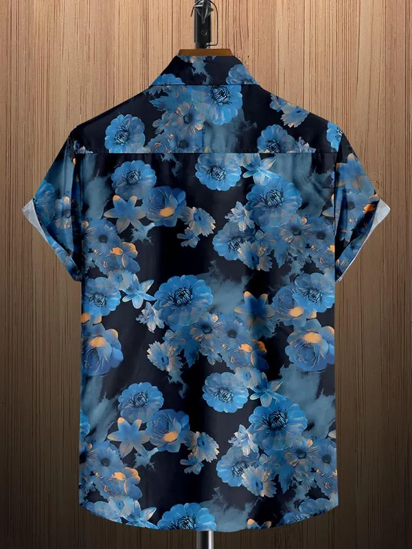 Blue_Floral_Hawaiian_Shirt,_Short_Sleeve_Button_Down,_Blue_And_Black_Tropical_Print