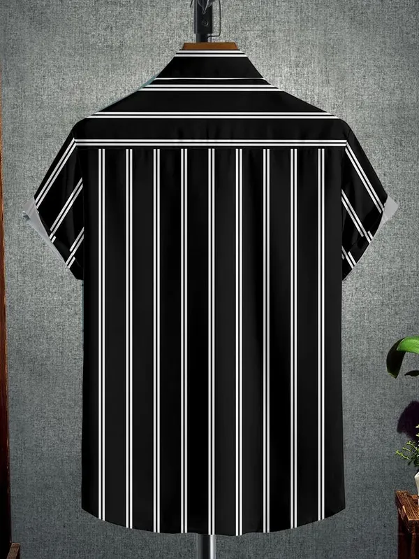 Black_Vertical_Striped_Short_Sleeve_Shirt,_Casual_Button-Down