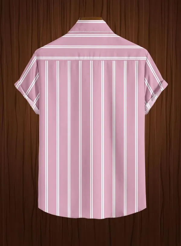 Pink_Vertical_Striped_Short_Sleeve_Button_Down_Shirt,_Casual_Style