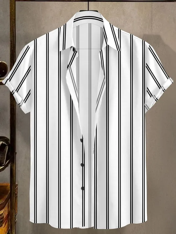 White_Classic_Vertical_Striped_Button-Down_Shirt,_Short_Sleeve