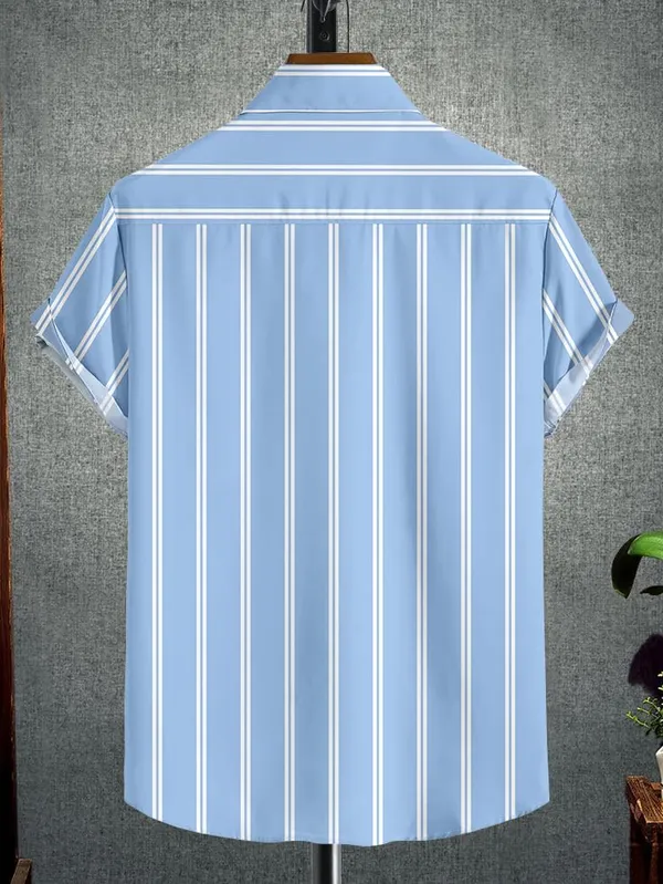 Restyle_Men's_Vertical_Striped_Short_Sleeve_Shirt,_Black_and_White,_Casual_Button-Down