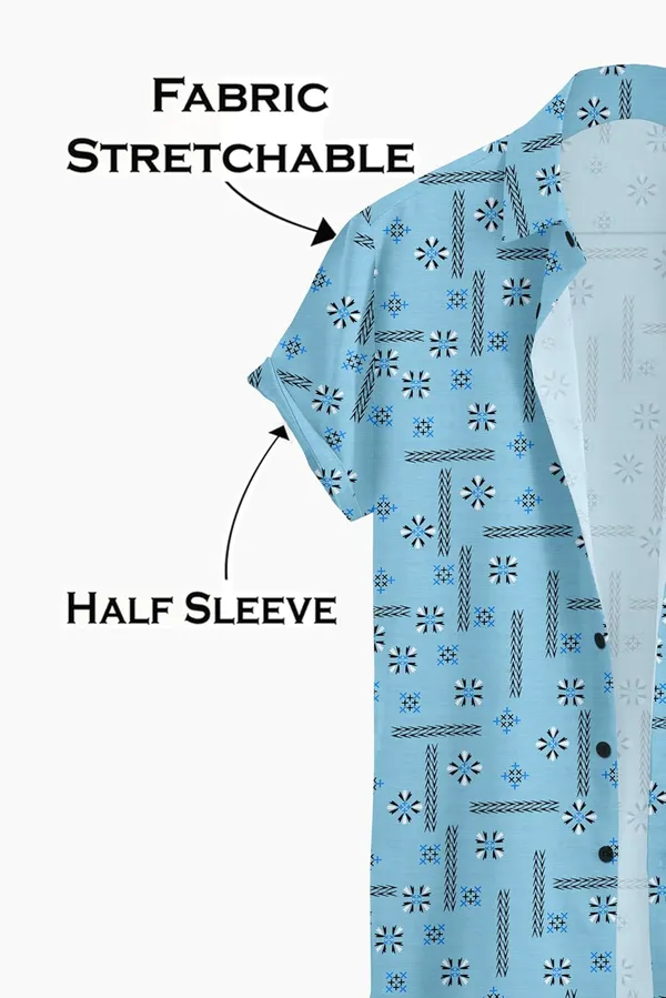 Blue_Floral_Print_Short_Sleeve_Button_Down_Shirt,_Sage_Green,_Casual_Summer_Wear