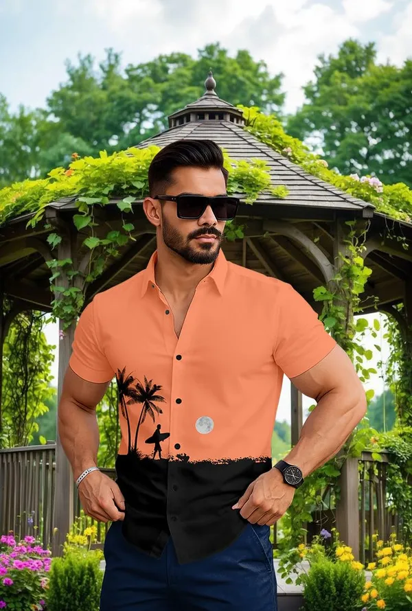 Restyle_Men's_Summer_Beach_Shirt,_Short_Sleeve_Button_Down,_Surfer_Palm_Tree_Print,_White_and_Black