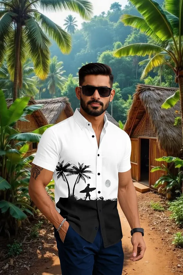 White_Tropical_Print_Button-Down_Shirt,_Short_Sleeve_Palm_Tree_Design,_Casual_Beach_Wear