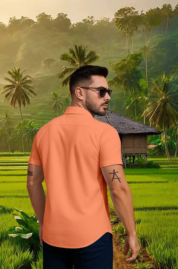Orenge_Casual_Beach_Print_Short_Sleeve_Button_Down_Shirt,_White_And_Black_Palm_Tree_Design,_Tropical_Surfer_Pattern