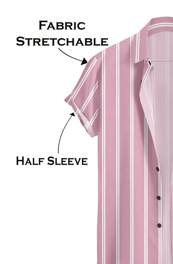 Pink_Casual_Short_Sleeve_Striped_Shirt,_Button_Down_Collar