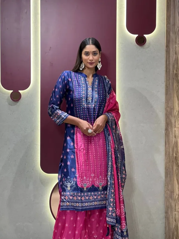 Blue_Fancy_Kurta_Set_For_Women