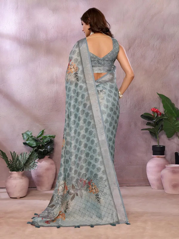 Greyish_Blue_Woven_Floral_Saree_For_Women