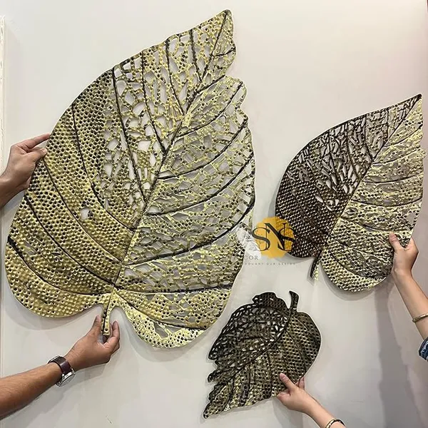 Set_of_3_Handcrafted_Brass_Antique_Metal_Abstract_Leaf_Wall_Art_Sculptures_|_Luxury_Multicolor_Home_Décor