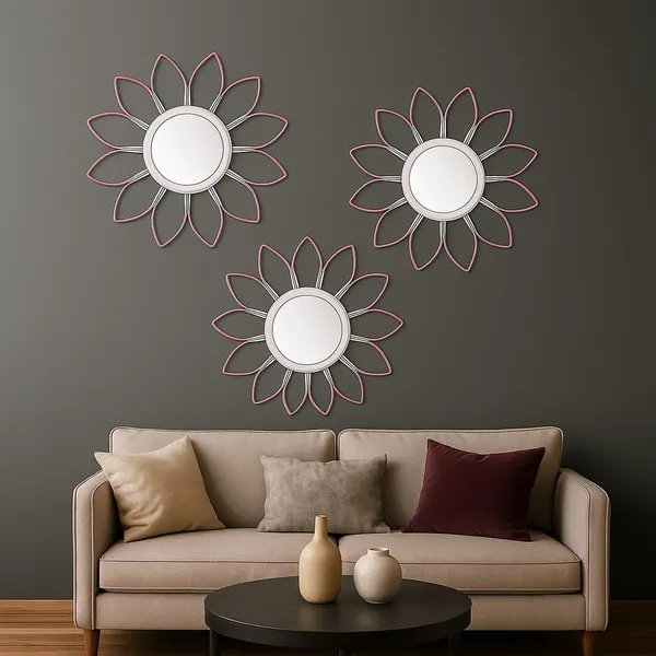 Pink_&_White_Metal_Sunflower_Mirror_Wall_Decor_|_Decorative_Mirror_Wall_Mounted_|_Mirror_Wall_Decor_For_Living_Room_|_Beautiful_Metal_Modern_Designer_|_Hanging_Mirror_Sculpture_Set_Of_3_(Pink_&_White)