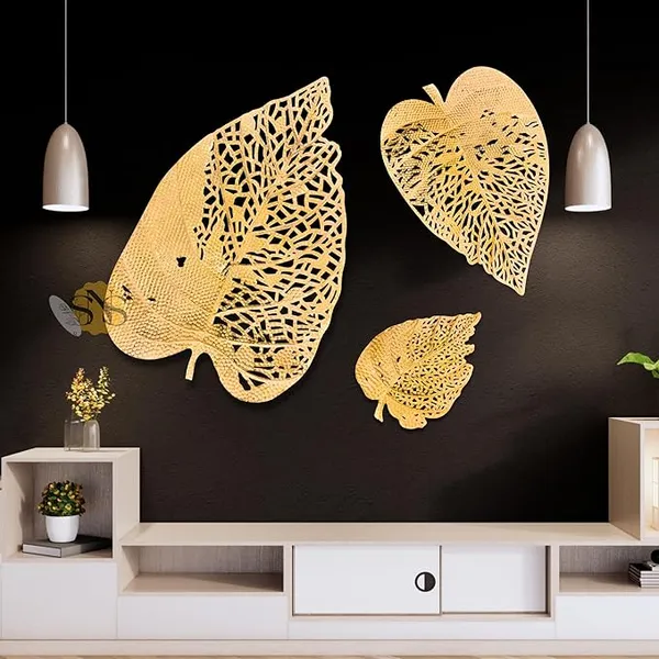 Golden_Luxury_Metal_Abstract_Figures_Leaf_Wallart_Set_Of_3_Handcrafted_Wall_Sculpture_Wall_Art_Multicolor_For_Home_Decoration_(Color-_Golden)