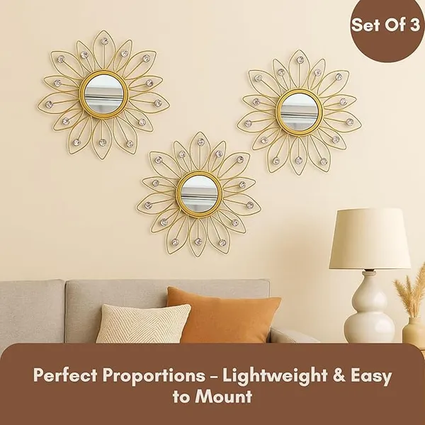 Golden_Metal_Sunflower_Mirror_Wall_Decor_With_Crystal_Accents_(Set_Of_3)_Mirror_Wall_Decor_For_Living_Room_|_Beautiful_Metal_Modern_Designer_|_Hanging_Mirror_Sculpture_(Gold)
