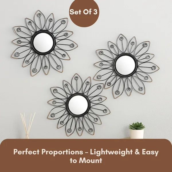 Black_&_Copper_Metal_Sunflower_Mirror_Wall_Decor_With_Crystal_Accents_(Set_Of_3)_Mirror_Wall_Decor_For_Living_Room_|_Beautiful_Metal_Modern_Designer_|_Hanging_Mirror_Sculpture