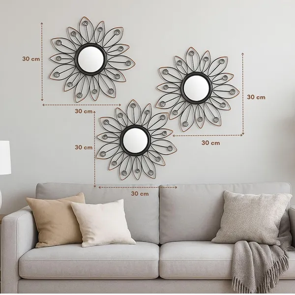 Black_&_Copper_Metal_Sunflower_Mirror_Wall_Decor_With_Crystal_Accents_(Set_Of_3)_Mirror_Wall_Decor_For_Living_Room_|_Beautiful_Metal_Modern_Designer_|_Hanging_Mirror_Sculpture