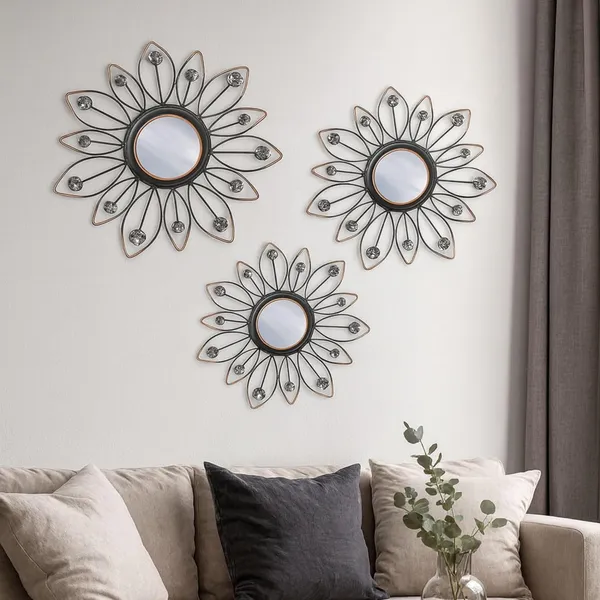 Black_&_Copper_Metal_Sunflower_Mirror_Wall_Decor_With_Crystal_Accents_(Set_Of_3)_Mirror_Wall_Decor_For_Living_Room_|_Beautiful_Metal_Modern_Designer_|_Hanging_Mirror_Sculpture