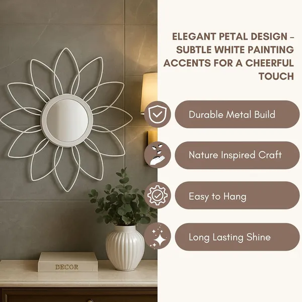 White_Metal_Sunflower_Mirror_Wall_Decor_|_Decorative_Mirror_Wall_Mounted_|_Mirror_Wall_Decor_For_Living_Room_|_Beautiful_Metal_Modern_Designer_|_Hanging_Mirror_Sculpture_Set_Of_3