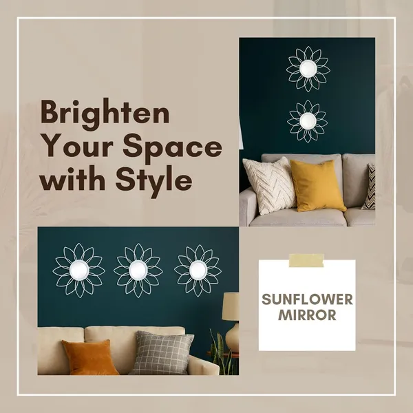 White_Metal_Sunflower_Mirror_Wall_Decor_|_Decorative_Mirror_Wall_Mounted_|_Mirror_Wall_Decor_For_Living_Room_|_Beautiful_Metal_Modern_Designer_|_Hanging_Mirror_Sculpture_Set_Of_3