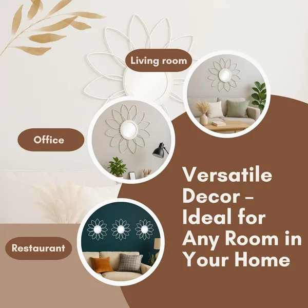 White_Metal_Sunflower_Mirror_Wall_Decor_|_Decorative_Mirror_Wall_Mounted_|_Mirror_Wall_Decor_For_Living_Room_|_Beautiful_Metal_Modern_Designer_|_Hanging_Mirror_Sculpture_Set_Of_3