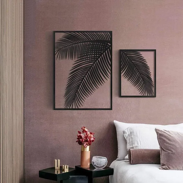 Black_2_Pieces_Metal_Palm_Leaf_Wall_Decor_Home_Art_Set_|_Metal_Wall_Hanging_Art_Antique_Style_Wall_Decor_Restaurant_|_Hotel_|_Home_|_Bedroom_|_Living_Room_(Set_Of_2)