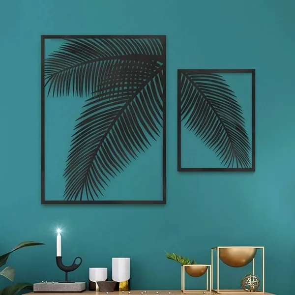 Black_2_Pieces_Metal_Palm_Leaf_Wall_Decor_Home_Art_Set_|_Metal_Wall_Hanging_Art_Antique_Style_Wall_Decor_Restaurant_|_Hotel_|_Home_|_Bedroom_|_Living_Room_(Set_Of_2)