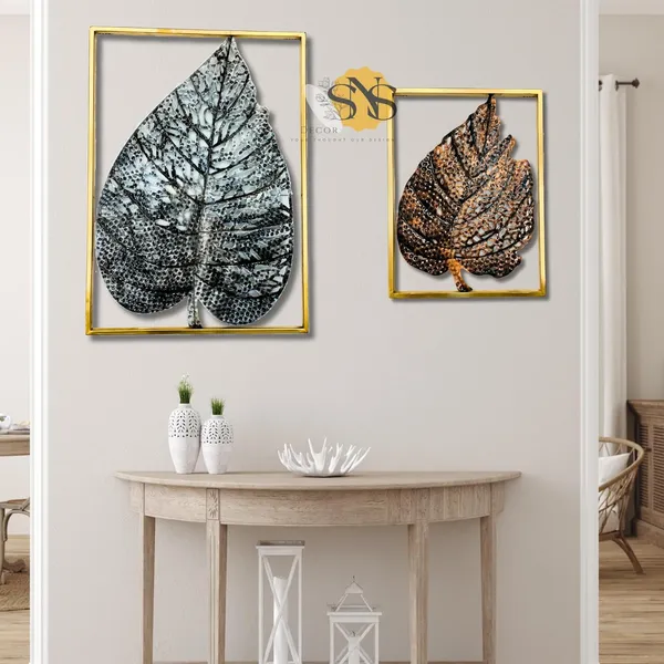 Copper_&_Silver_Antique_Modern_Luxury_Metal_Leaf_Set_Of_2_Frame_Wall_Art_Decorations_|_Perfect_3D_Wall_Sculpture_For_Living_Room,_Bedroom,_Restaurant,_Hotel_&_Office_(Copper_&_Silver_Antique)