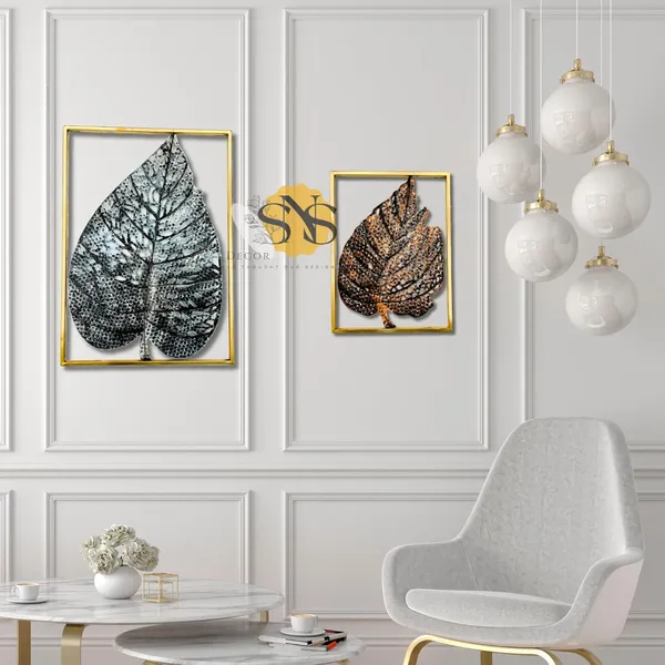 Copper_&_Silver_Antique_Modern_Luxury_Metal_Leaf_Set_Of_2_Frame_Wall_Art_Decorations_|_Perfect_3D_Wall_Sculpture_For_Living_Room,_Bedroom,_Restaurant,_Hotel_&_Office_(Copper_&_Silver_Antique)
