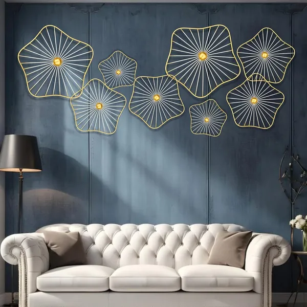 White_&_Gold_Metal_Blossom_Flower_Wallart_Decor_|_Flower_Shape_Wall_Art_Decor_|_Metal_Wall_Art_|_Ready_To_Hang_Wall_Decor_|_Modern_Handcrafted_Luxury_Metal_Wall_Decor