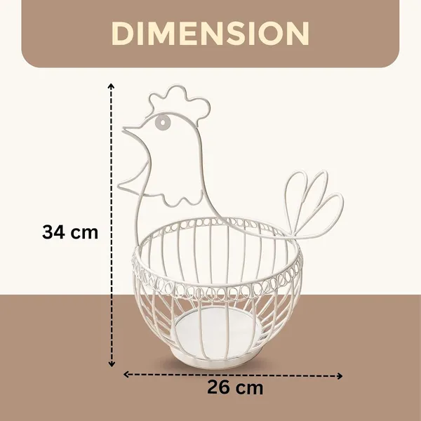 White_Metal_Egg_Basket_Hen_Shape_|_Egg_Basket_For_Kitchen_|_Metal_Basket_For_Storage_|_Multipurpose_Basket_For_Kitchen_|_Fruit_Basket_For_Dining_Table_|_Basket_For_Gifting