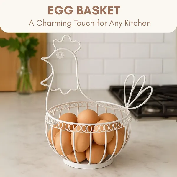 White_Metal_Egg_Basket_Hen_Shape_|_Egg_Basket_For_Kitchen_|_Metal_Basket_For_Storage_|_Multipurpose_Basket_For_Kitchen_|_Fruit_Basket_For_Dining_Table_|_Basket_For_Gifting
