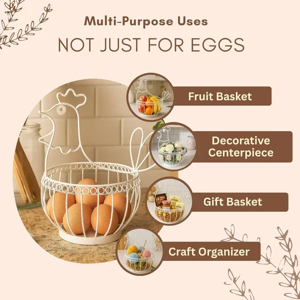 White_Metal_Egg_Basket_Hen_Shape_|_Egg_Basket_For_Kitchen_|_Metal_Basket_For_Storage_|_Multipurpose_Basket_For_Kitchen_|_Fruit_Basket_For_Dining_Table_|_Basket_For_Gifting