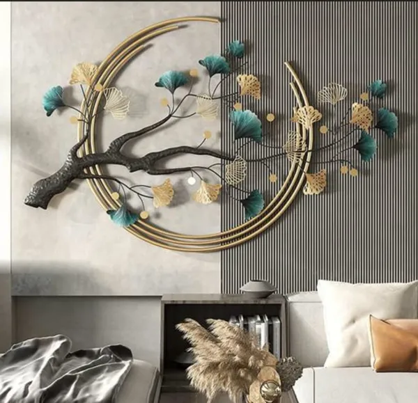 Multicolor_3D_Ginkgo_Tree_Leaf_Metal_Wall_Art