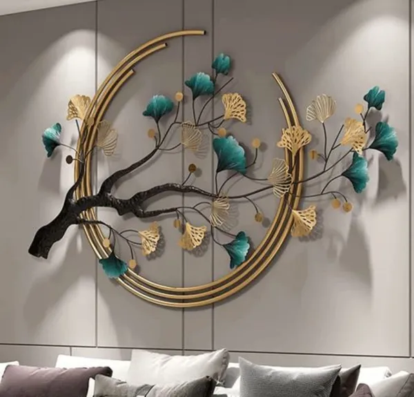 Multicolor_3D_Ginkgo_Tree_Leaf_Metal_Wall_Art