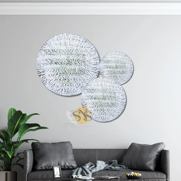 White_Antique_Luxury_Metal_Plates_Set_Of_3_Handcrafted_Wall_Sculpture_Wall_Art_For_Home_Decoration_|_Restaurant_|_Office_|_Hotel_(White_Antique_Finish)