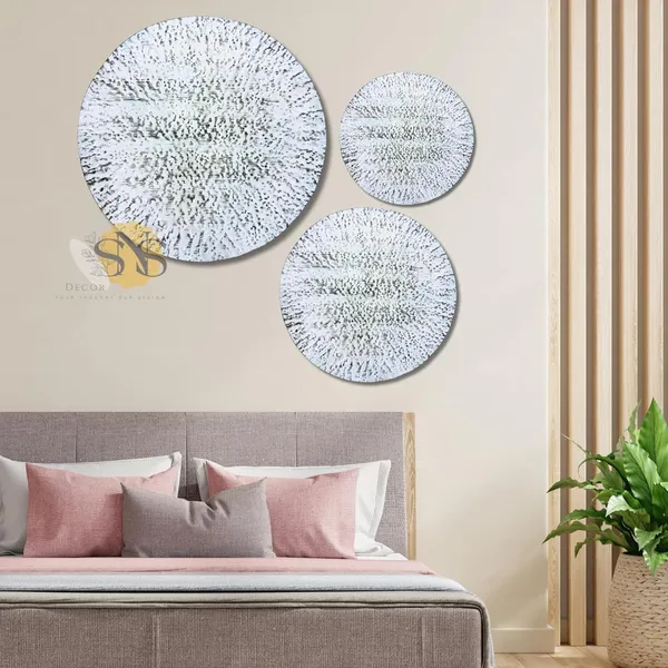 White_Antique_Luxury_Metal_Plates_Set_Of_3_Handcrafted_Wall_Sculpture_Wall_Art_For_Home_Decoration_|_Restaurant_|_Office_|_Hotel_(White_Antique_Finish)
