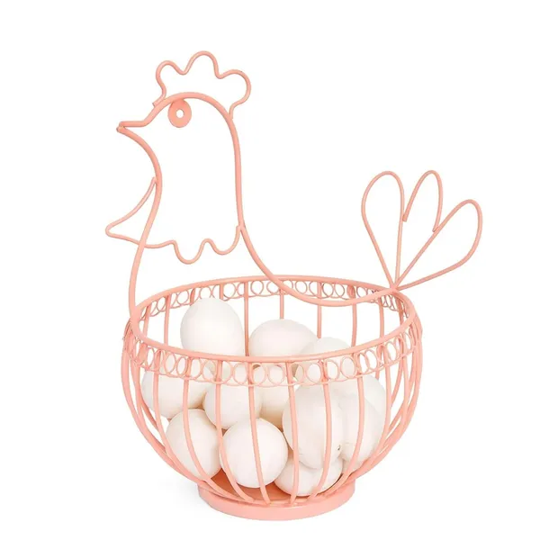 Pink_Metal_Egg_Basket_Hen_Shape_|_Egg_Basket_For_Kitchen_|_Metal_Basket_For_Storage_|_Multipurpose_Basket_For_Kitchen_|_Fruit_Basket_For_Dining_Table_|_Basket_For_Gifting