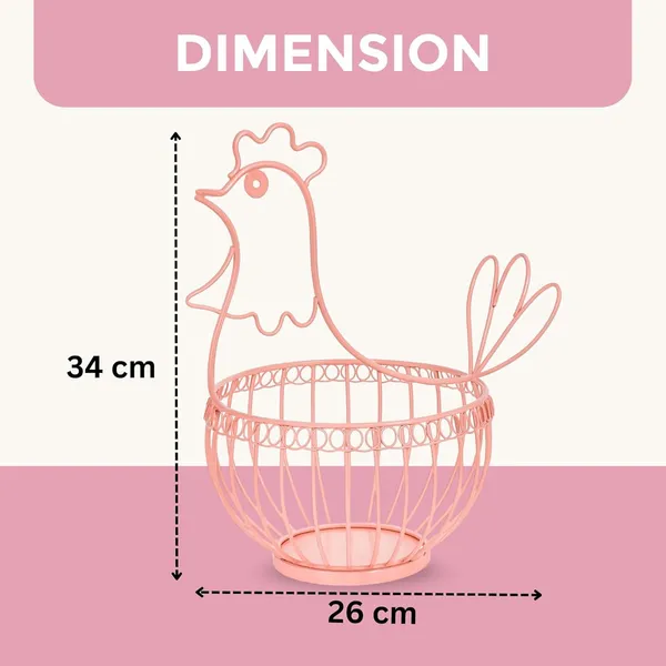 Pink_Metal_Egg_Basket_Hen_Shape_|_Egg_Basket_For_Kitchen_|_Metal_Basket_For_Storage_|_Multipurpose_Basket_For_Kitchen_|_Fruit_Basket_For_Dining_Table_|_Basket_For_Gifting
