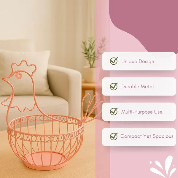 Pink_Metal_Egg_Basket_Hen_Shape_|_Egg_Basket_For_Kitchen_|_Metal_Basket_For_Storage_|_Multipurpose_Basket_For_Kitchen_|_Fruit_Basket_For_Dining_Table_|_Basket_For_Gifting