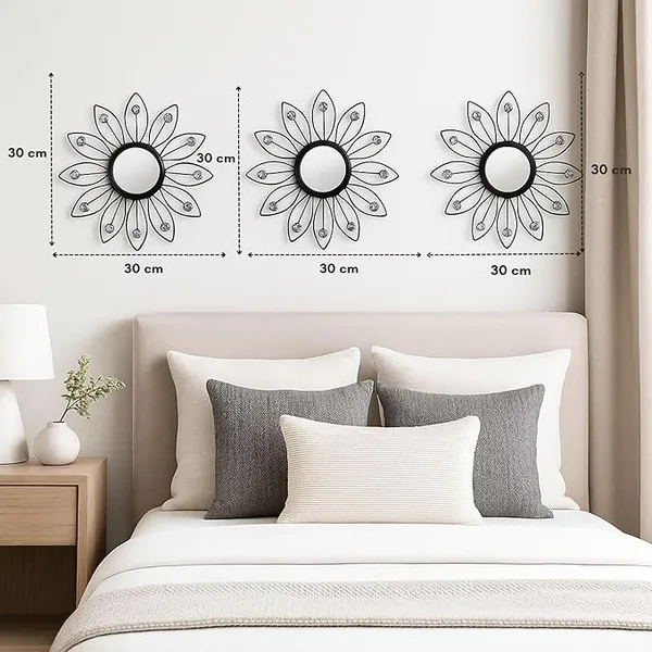 Black_Metal_Sunflower_Mirror_Wall_Decor_With_Crystal_Accents_(Set_Of_3)_Mirror_Wall_Decor_For_Living_Room_|_Beautiful_Metal_Modern_Designer_|_Hanging_Mirror_Sculpture_(Black)