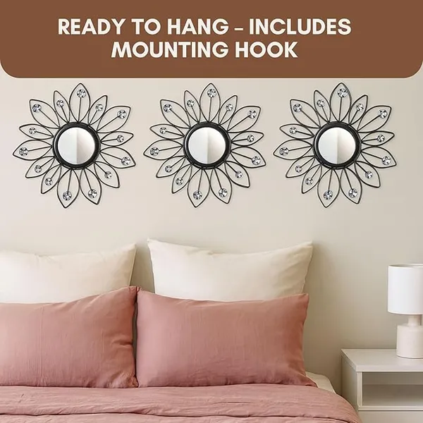 Black_Metal_Sunflower_Mirror_Wall_Decor_With_Crystal_Accents_(Set_Of_3)_Mirror_Wall_Decor_For_Living_Room_|_Beautiful_Metal_Modern_Designer_|_Hanging_Mirror_Sculpture_(Black)