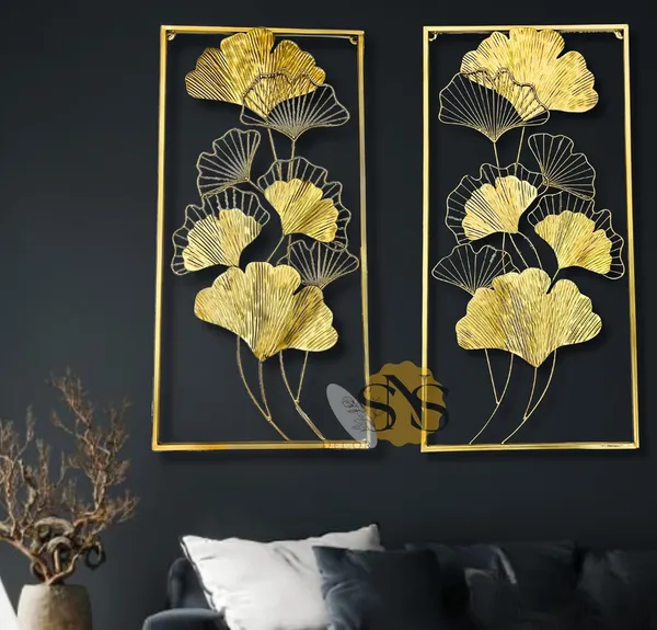 Set_of_2_Golden_Metal_Ginkgo_Leaf_Wall_Art_|_Modern_Luxury_3D_Sculpture_for_Living_Room,_Bedroom,_Restaurant,_Hotel_&_Office